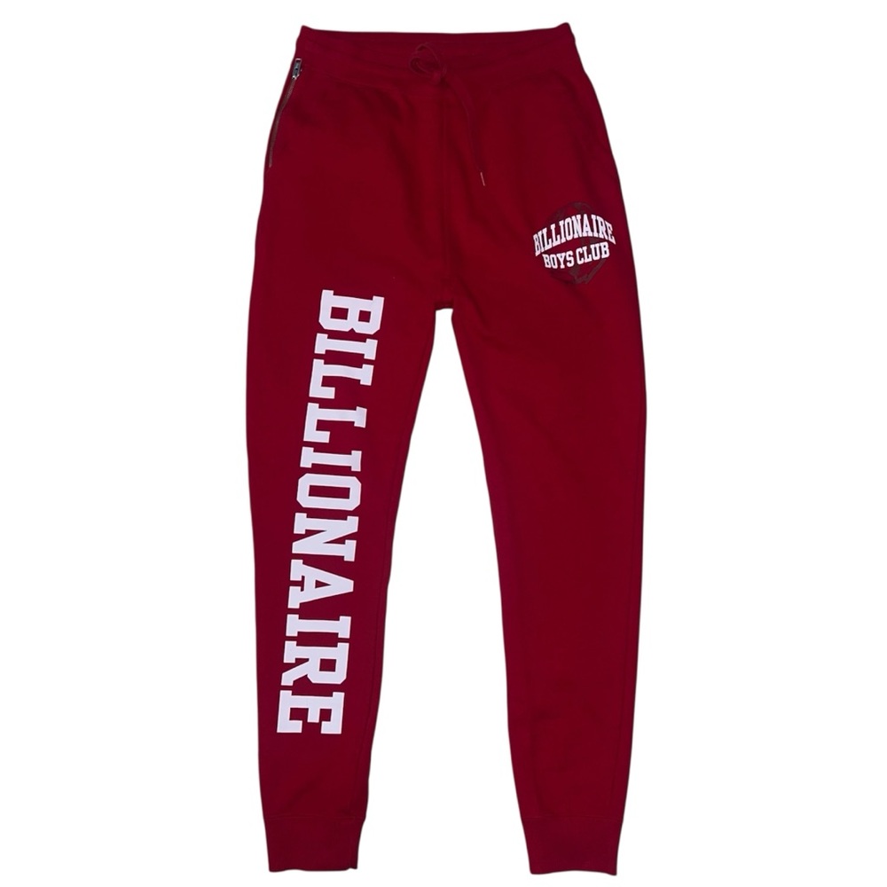 Billionaire Boys Club Red Jogger Pants with White Logo Size L